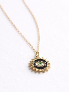 New Jade‘ All seeing eye’ Soltice Charm Boho Gypsy Necklace